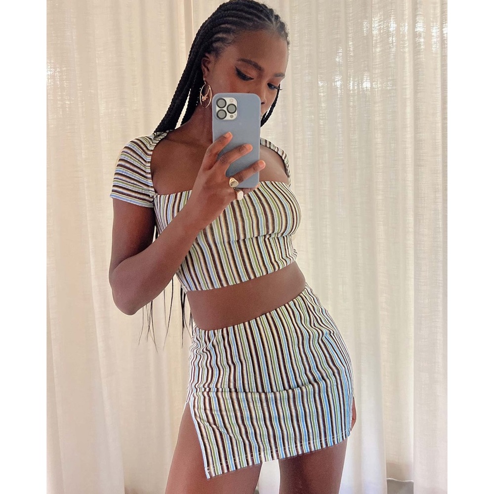 Princess Polly Striped Mini Skirt